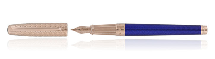 Blue & Rose Gold S.T. Dupont Line D Eternity Fountain Pens