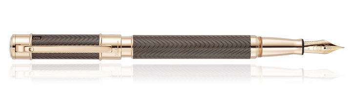 Brown Guilloché Wave Waldmann Limited Edition Commander 25 Fountain Pens
