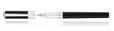 S.T. Dupont Initial Collection Fountain Pens in Black/Chrome