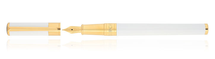 White/Gold S.T. Dupont Initial Collection Fountain Pens