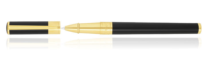 BLACK/GOLD S.T. Dupont Initial Collection Rollerball Pens