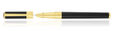 S.T. Dupont Initial Collection Rollerball Pens in BLACK/GOLD