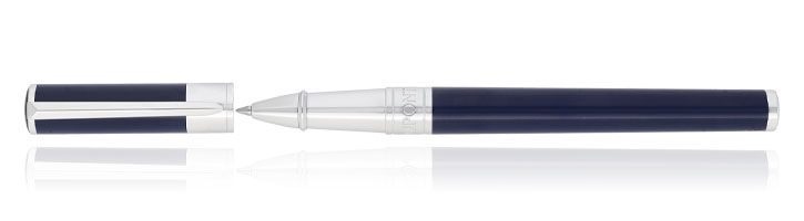 BLUE/CHROME S.T. Dupont Initial Collection Rollerball Pens