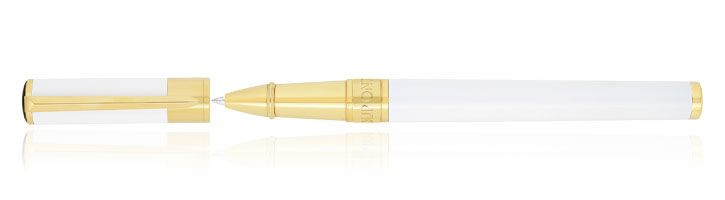 WHITE/GOLD S.T. Dupont Initial Collection Rollerball Pens