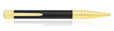 S.T. Dupont Initial Collection Ballpoint Pens in BLACK/GOLD