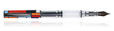 Monteverde MP1 Aluminum Cylinder Pen Rest and Fountain Pens in Piet Mondrian Composition 1921