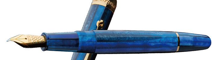Penlux Masterpiece Delgado Gladius Blue Grotto Eagle Fountain Pens