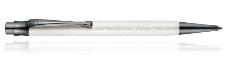 Night Guilloche Silver Matte Waldmann Aura Ballpoint Pens
