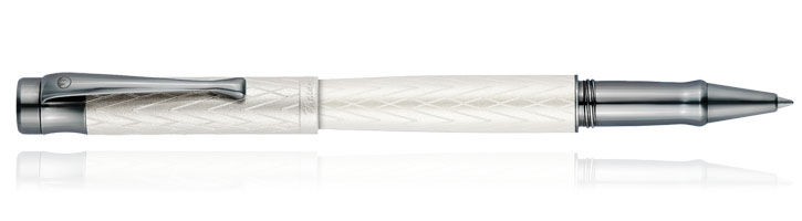 Night Guilloche Silver Matte Waldmann Aura Rollerball Pens