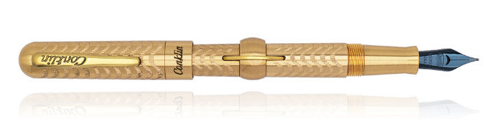 Conklin Mark Twain Crescent Collection Brass Chased Fountain Pens