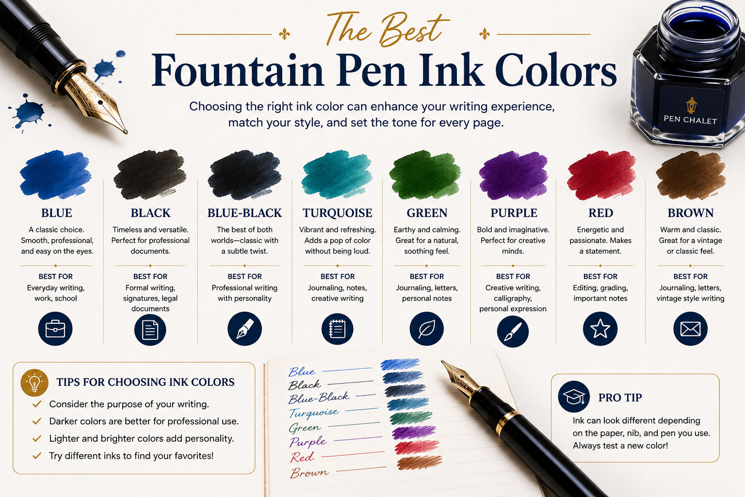 Best Fountain Pen Ink Colors image