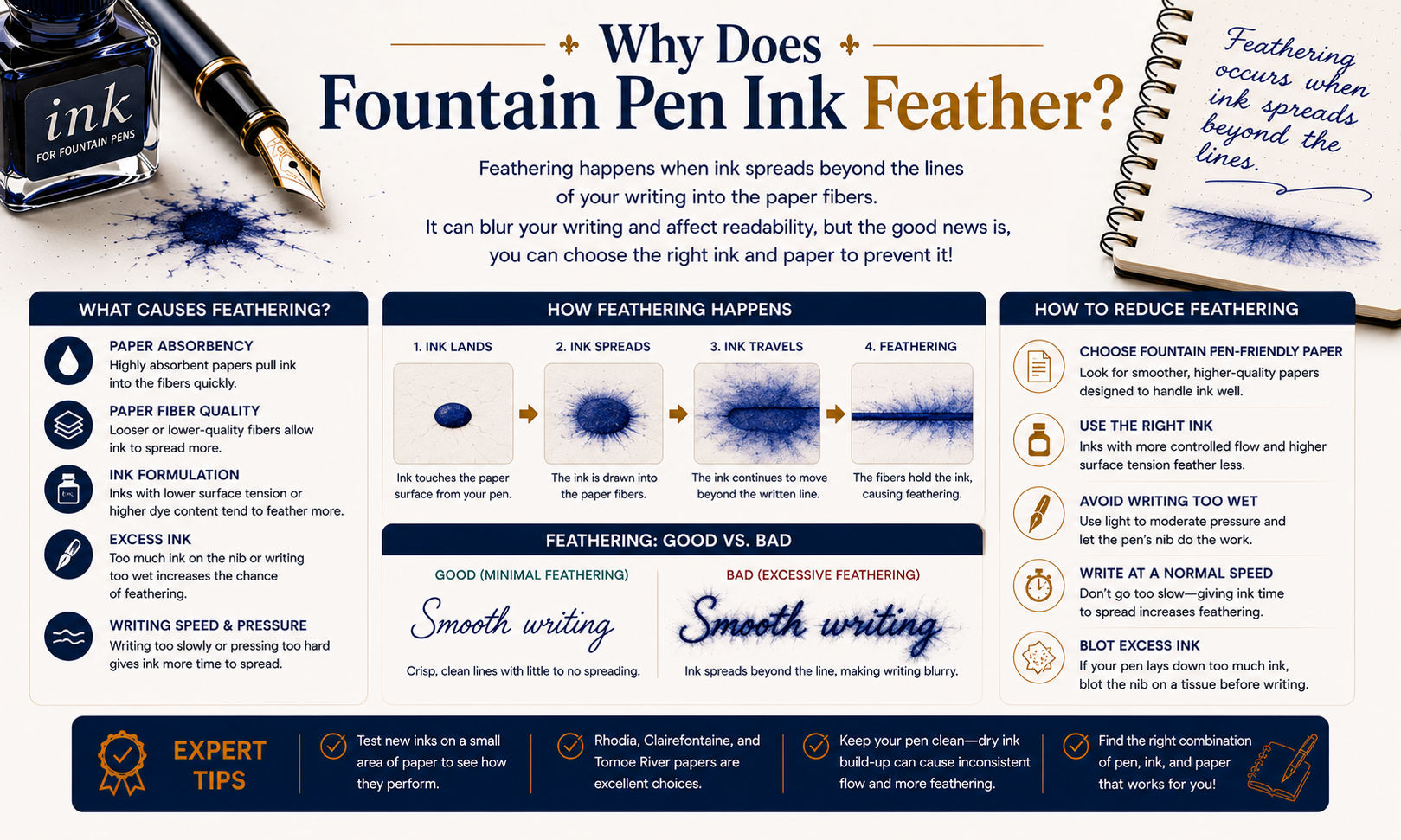 Why Does Fountain Pen Ink Feather? image