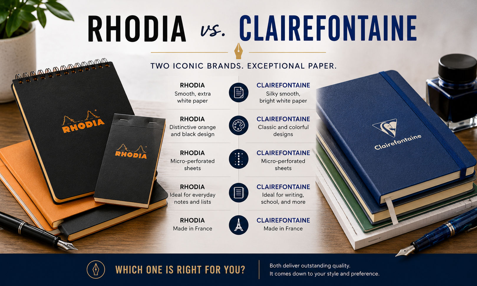 Rhodia vs Clairefontaine Paper for Fountain Pens image