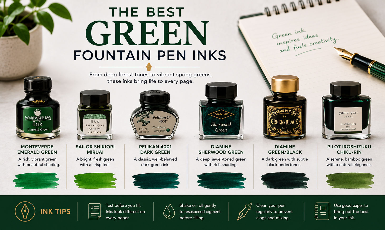 Best Green Fountain Pen Inks image