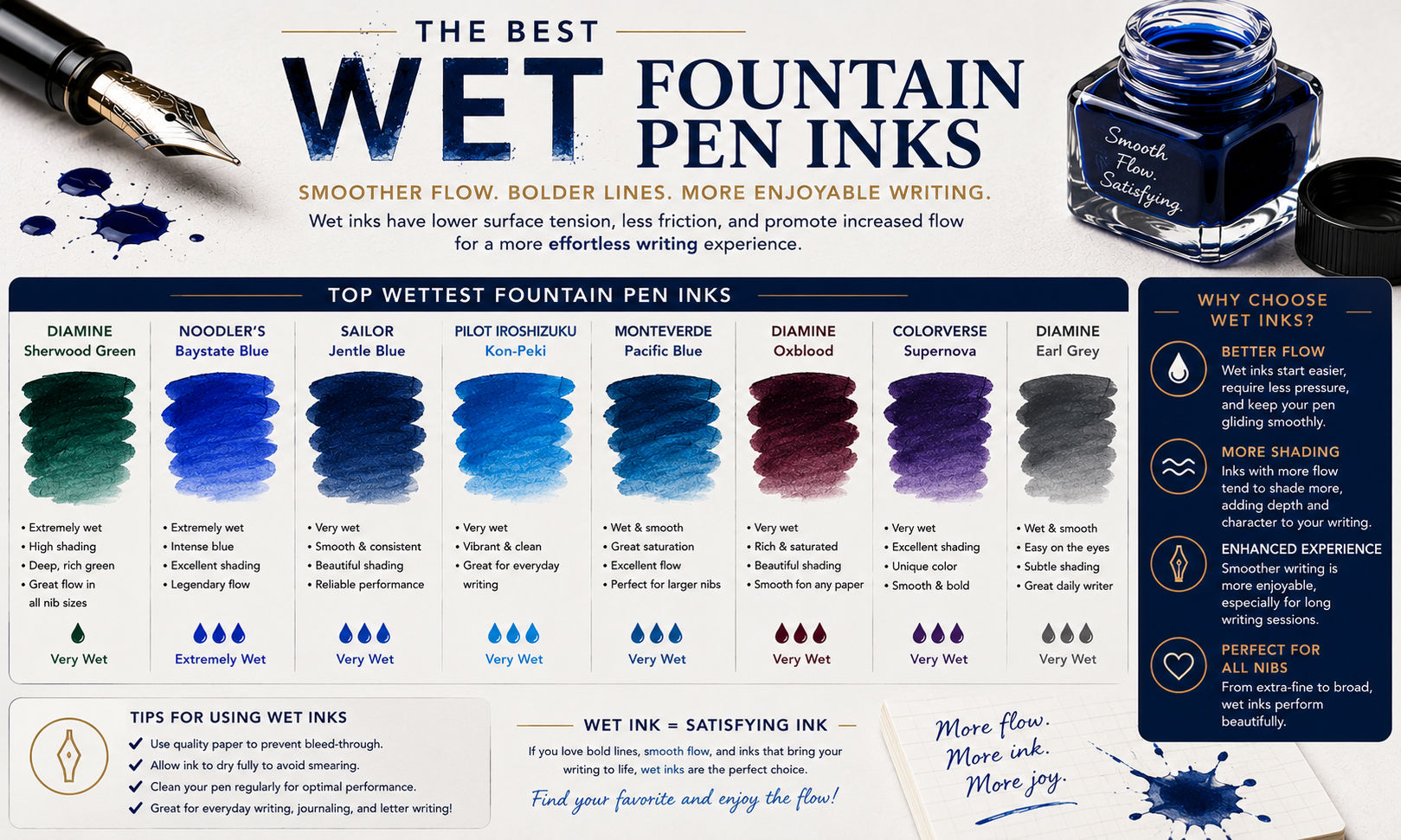 Wet vs Dry Fountain Pen Inks: What's the Difference? image