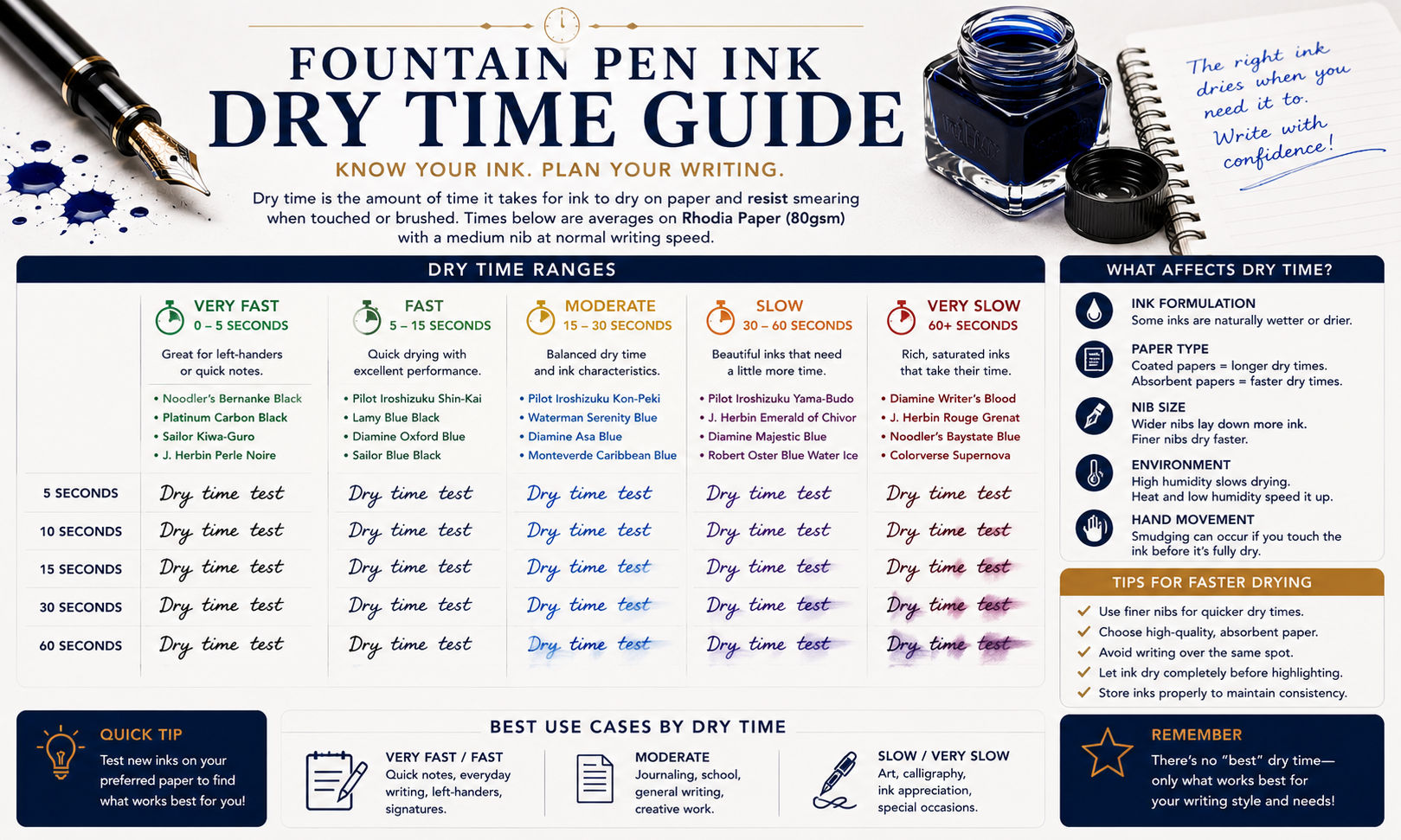Fountain Pen Ink Dry Time Guide image