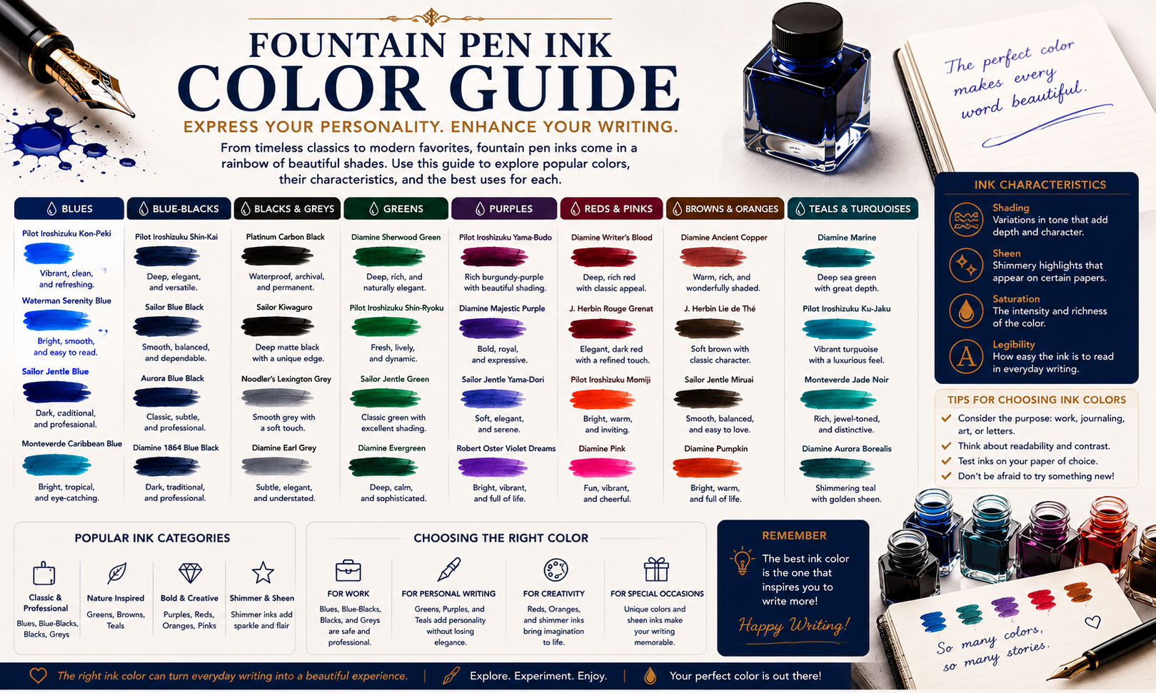 Fountain Pen Ink Color Guide image