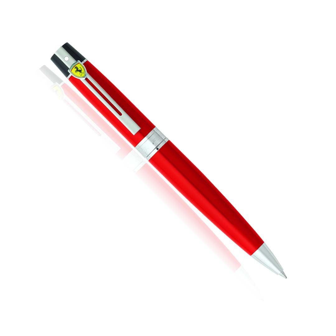 thumbnail interactive-video image 1 of Sheaffer Ferrari 100 Ballpoint Pen – Black Lacquer, Chrome Trim, Official Licensed – Personalised Available 1 of 4