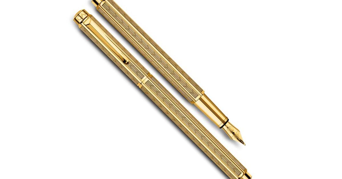 Stylo Plume Caran D'Ache Leman - Plaqué Or, Couleur Noir - Neuf Sans Emballage