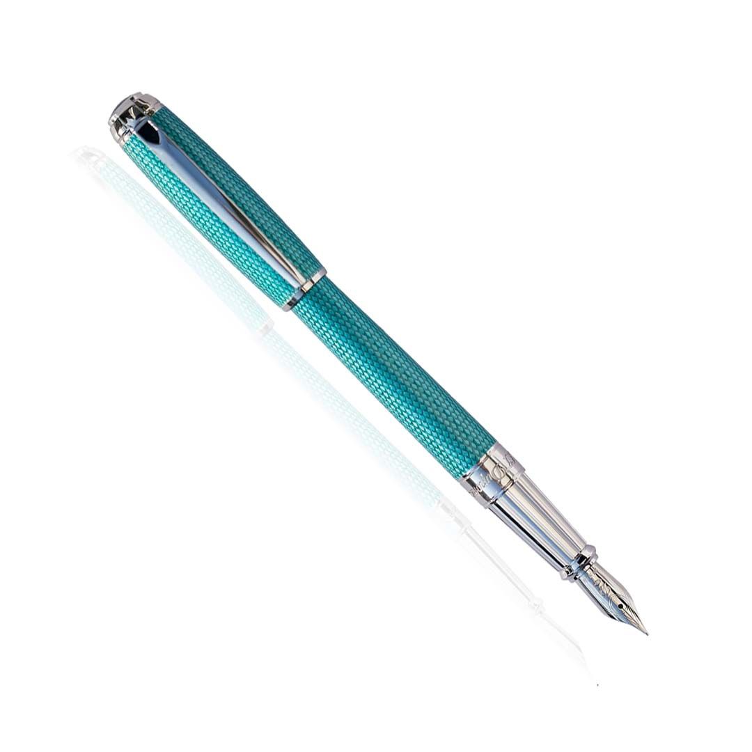 S.T. Dupont Line D Diamond Guilloche Large Fountain Pen – Aquamarine,  Palladium Trim – US Exclusive – The Nibsmith