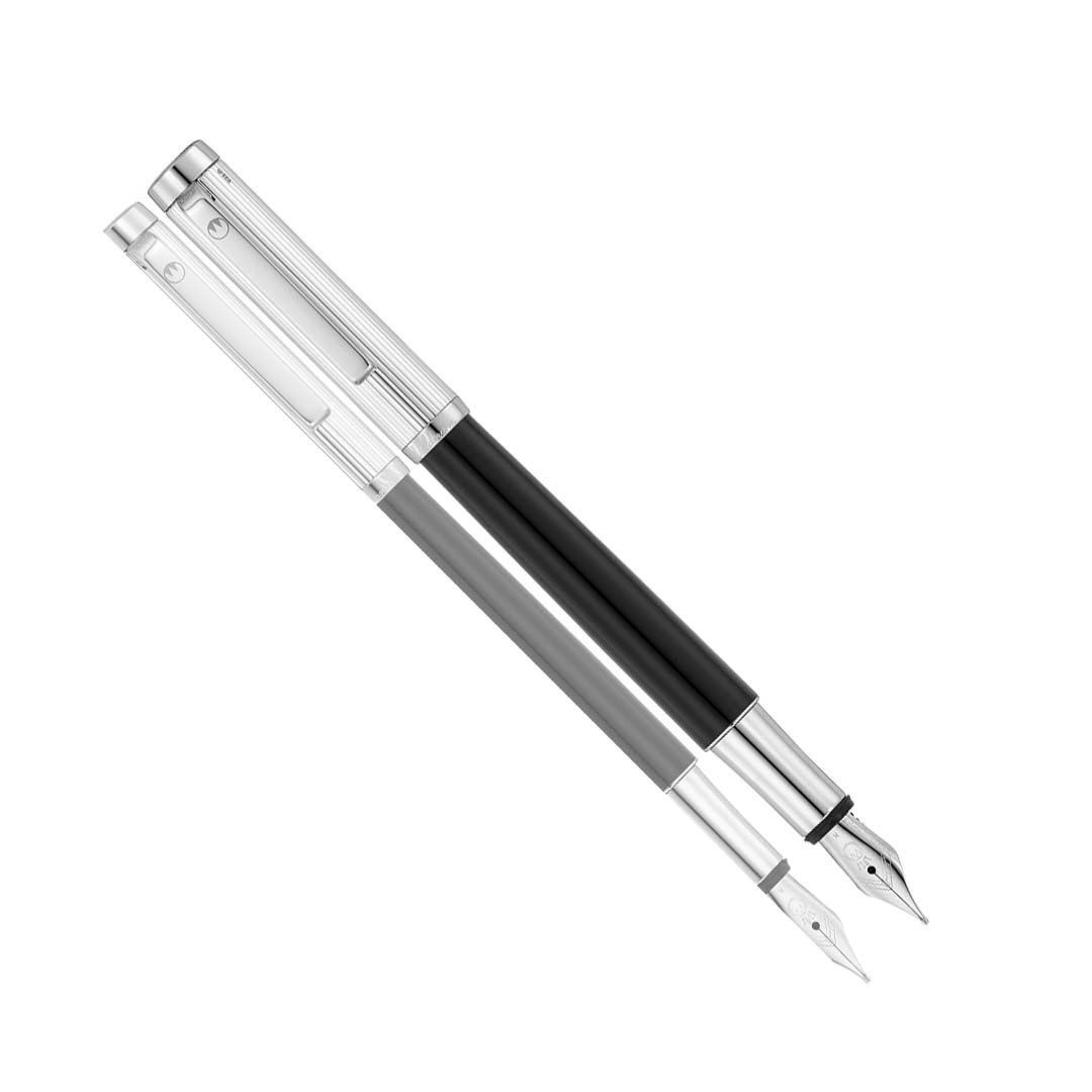 Waldmann Liberty Fountain Pen - Black - Steel, Steel / Extra Fine