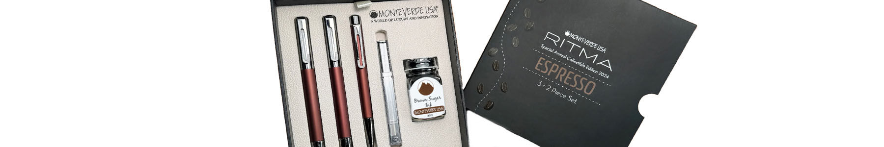 Monteverde Ritma Füllfederhalter Special Edition 2024 – Eloxierter Espresso, Mittlere Feder, Mit Magnetkappe & Konverter
