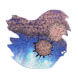Diamine Black Edition 50ml Fountain Pen Ink color swatch in Baltic Breeze (shimmer)