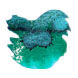 Diamine Black Edition 50ml Fountain Pen Ink color swatch in Mint Twist (Chameleon)
