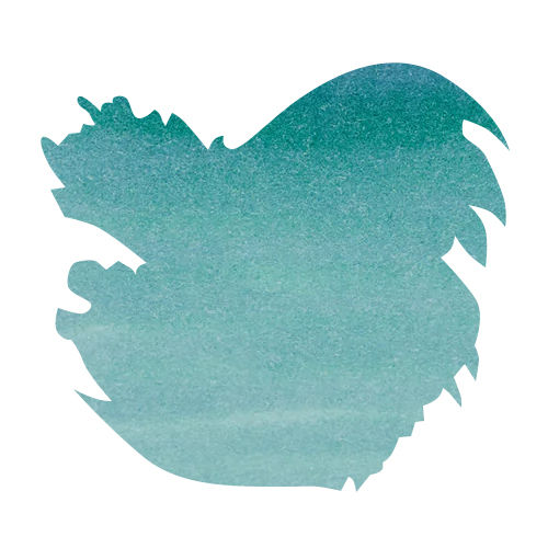 Sailor Manyo (50ml) Fountain Pen Ink color swatch in Koke (Aqua Blue) Dual Shading