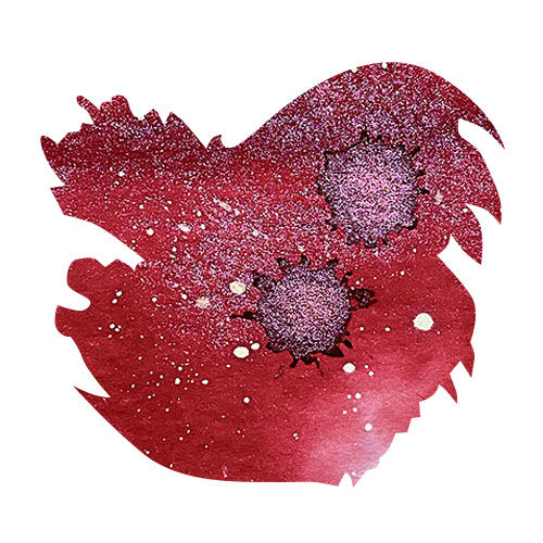 Diamine Black Edition 50ml Fountain Pen Ink color swatch in Winterberry (Chameleon)